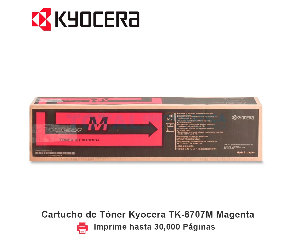 TONER KYOCERA TK-8707M MAGENTA, TASKALFA, 30000 PÁGINAS - imagen 1