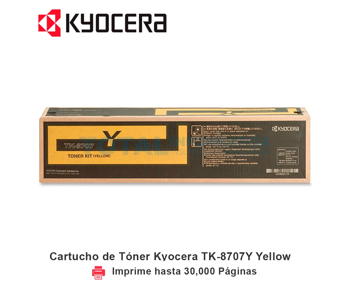 TONER KYOCERA TK-8707Y YELLOW, TASKALFA, 30000 PÁGINAS - imagen 1