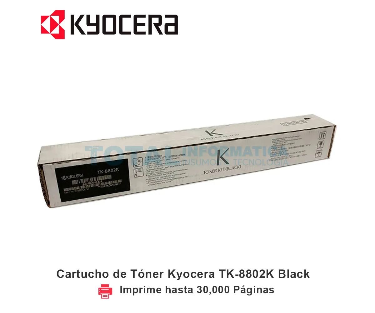 TONER KYOCERA TK-8802K BLACK, 30,000 PÁGINAS - imagen 1