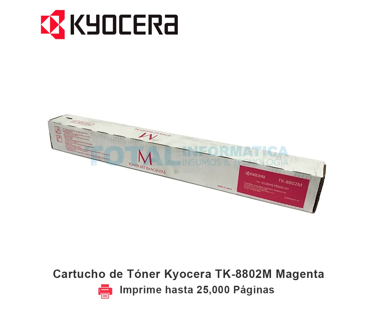 TONER KYOCERA TK-8802M MAGENTA, 25000 PÁGINAS - imagen 1