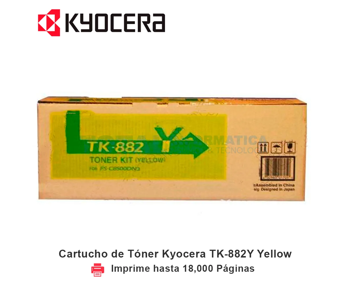 TONER KYOCERA TK-882Y YELLOW, 18,000 PÁGINAS - imagen 1