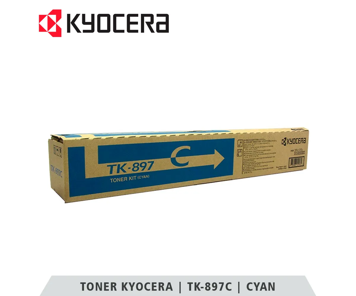 TONER KYOCERA TK-897C CYAN, TASKALFA, 6000 PAGINAS - imagen 1