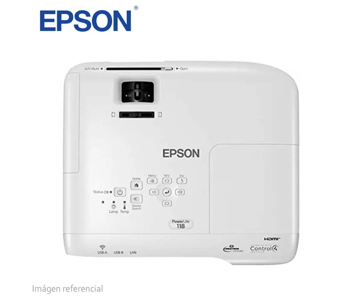 PROYECTOR EPSON POWERLITE 118 3LCD XGA, DLP, XGA, 1024 X 768, 3800 LÚMENES, BLANCO - imagen 3