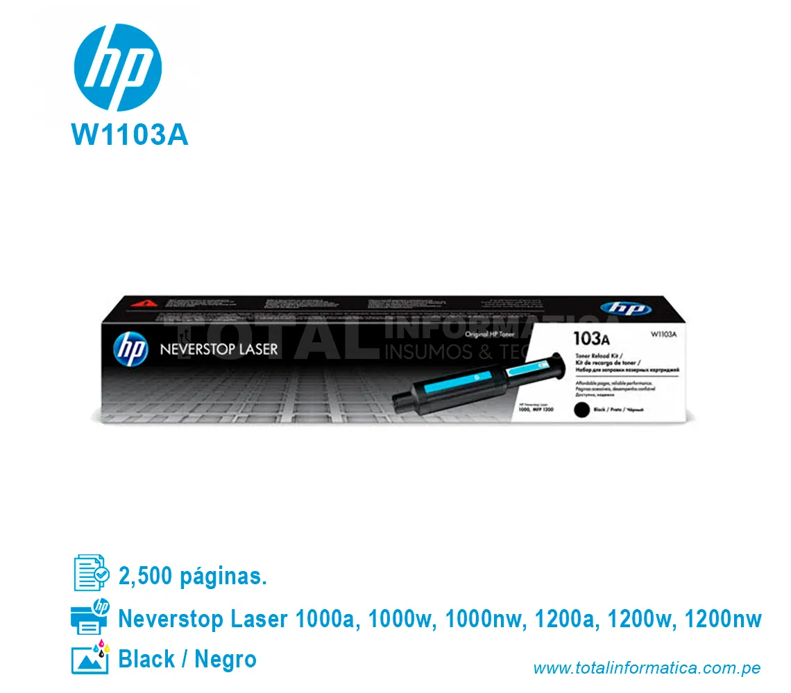 TONER HP 103A  W1103A, BLACK 2,500 PÁG - imagen 1