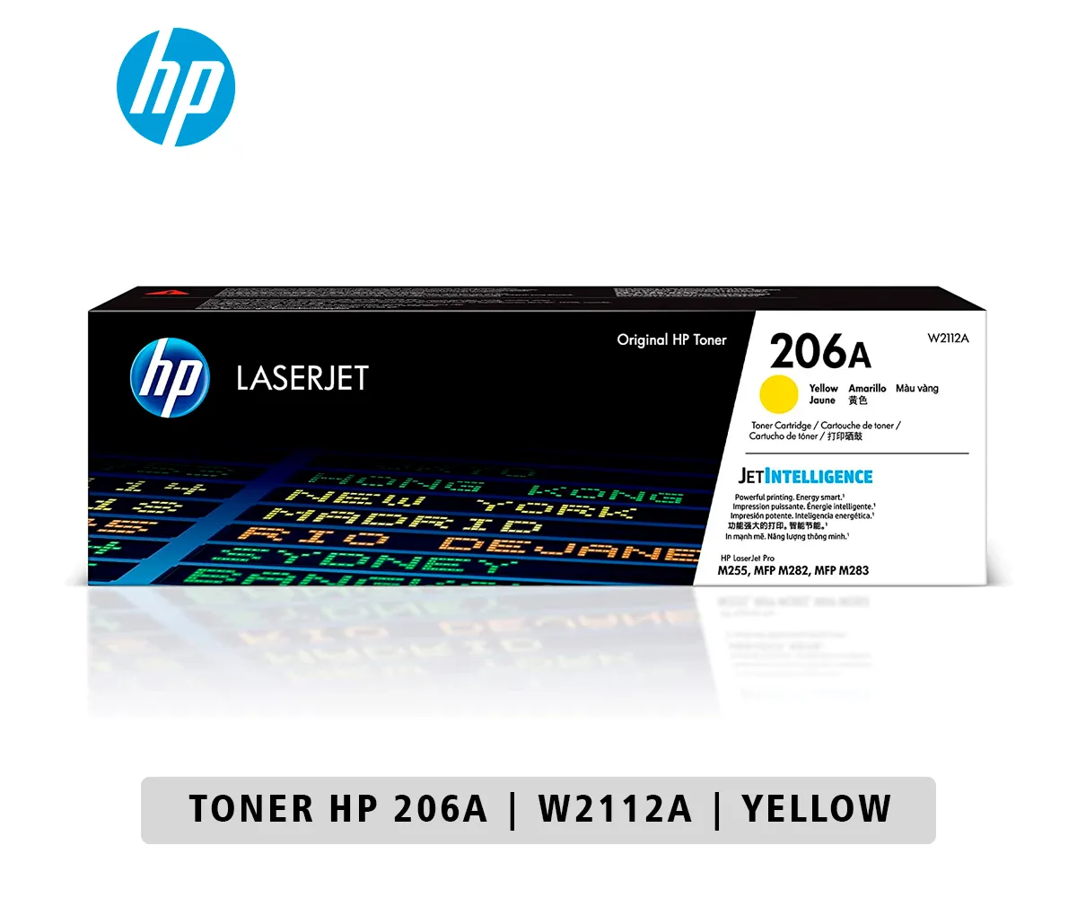 CARTUCHO DE TÓNER HP ORIGINAL LASERJET 206A, YELLOW 1,250 Páginas (W2112A) - imagen 1