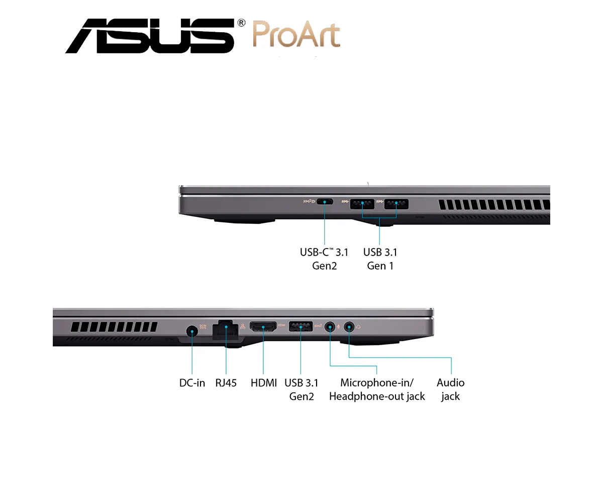 LAPTOP ASUS PROART STUDIOBOOK PRO 15 W500G5T WORKSTATION, LED 15.6" UHD 4K, CORE I7-9750H 2.6GHZ, RAM 48GB, SSD 2TB, 16 GB RTX 5000 MAX-Q, WIN 10 PRO - imagen 5