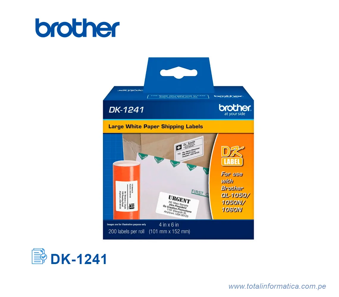 CINTA BROTHER DK1241/DK-1241 TROQUELADA 4" X 6"  - imagen 1