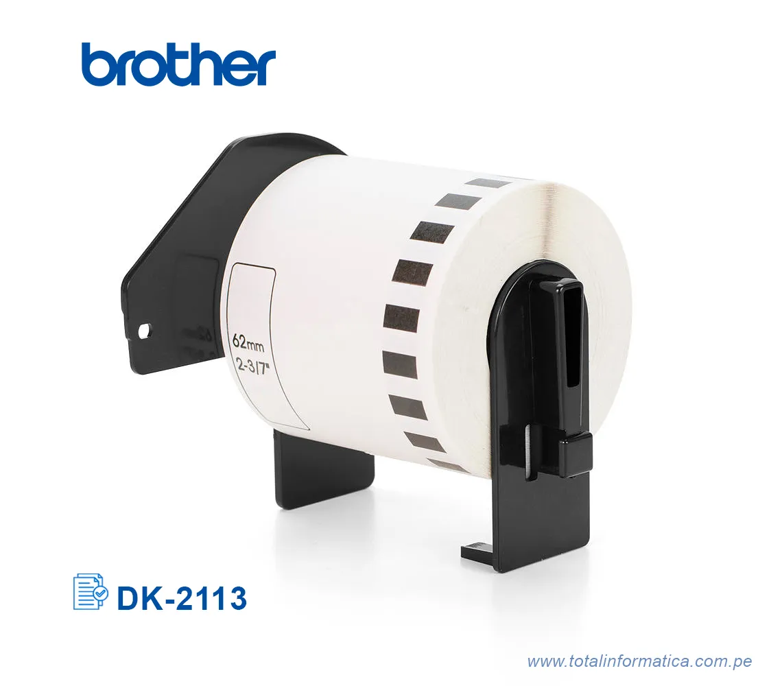 ROLLO CONTINUO BROTHER DK-2113/DK2113 BLACK/CLEAR 2-3/7"  - imagen 2