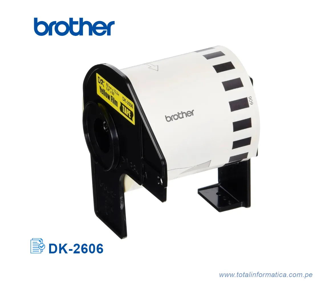 ROLLO CONTINUO BROTHER DK2606/DK-2606 BLACK/YELLOW 2-3/7" - imagen 1