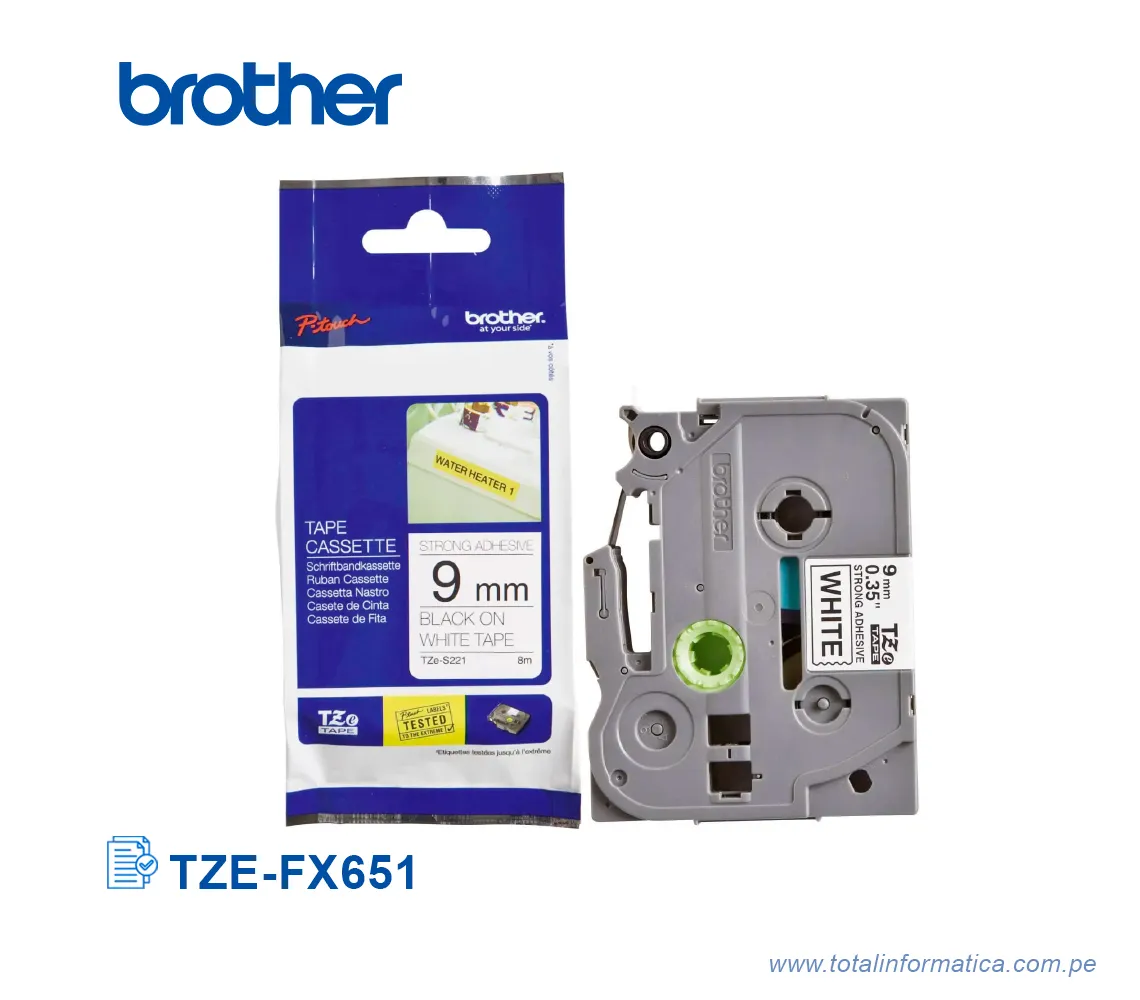 CINTA BROTHER TZE-FX651/TZEFX651 BLACK ON YELLOW 1" - imagen 1