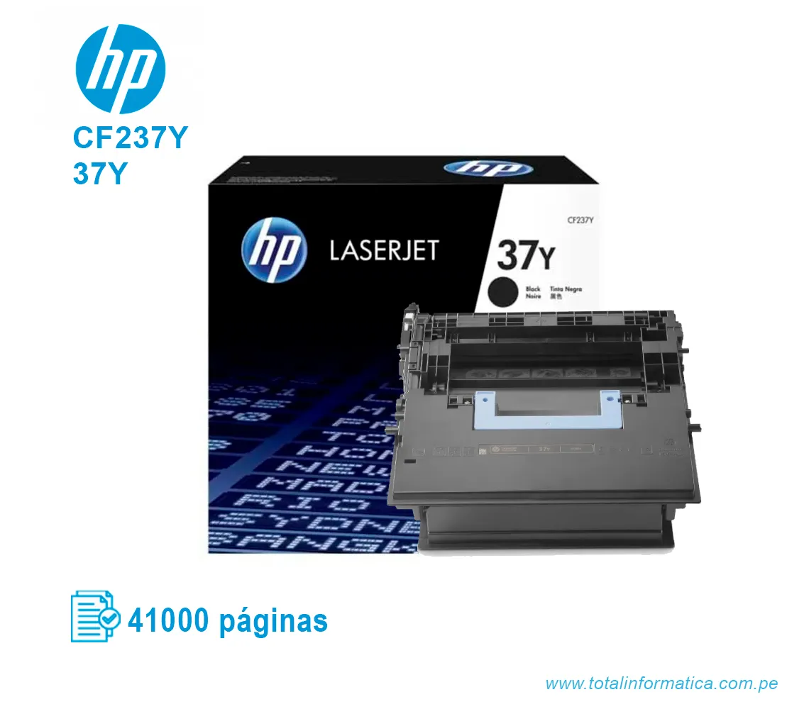 TONER HP 37Y BLACK ( CF237Y ) LASERJET MFP M631, 41K PGS - imagen 2