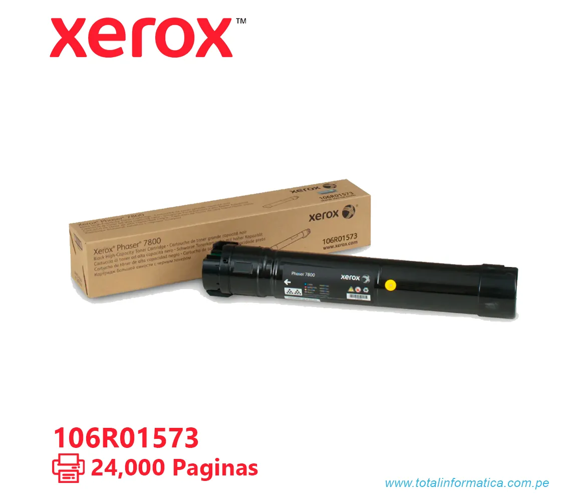 TONER XEROX ( 106R01573 ) PHASER 7800 BLACK, 24K PÁG - imagen 1