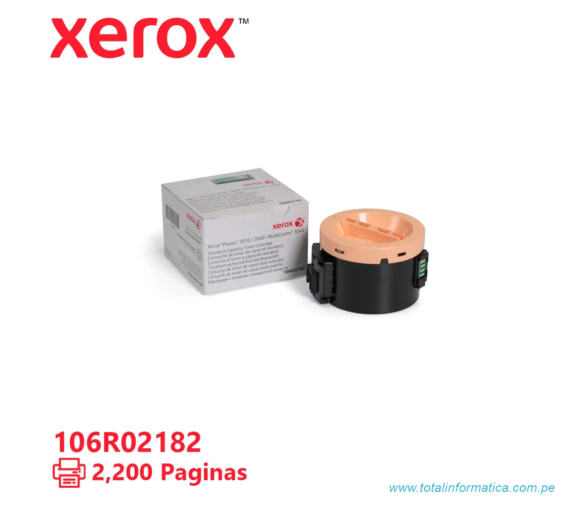 TONER XEROX ( 106R02182 ) WC 3045, 3040 NEGRO, 2200 PÁG - imagen 1