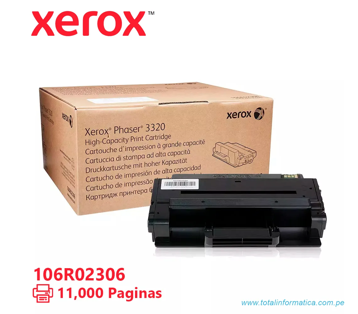 TONER XEROX ( 106R02306 ) PHASER 3320 BLACK, 11K PÁG - imagen 2