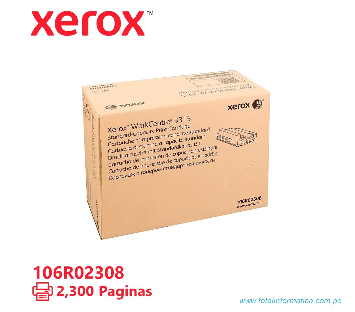 TONER XEROX ( 106R02308 ) WORKCENTRE 3315 BLACK, 2300 PÁG - imagen 2