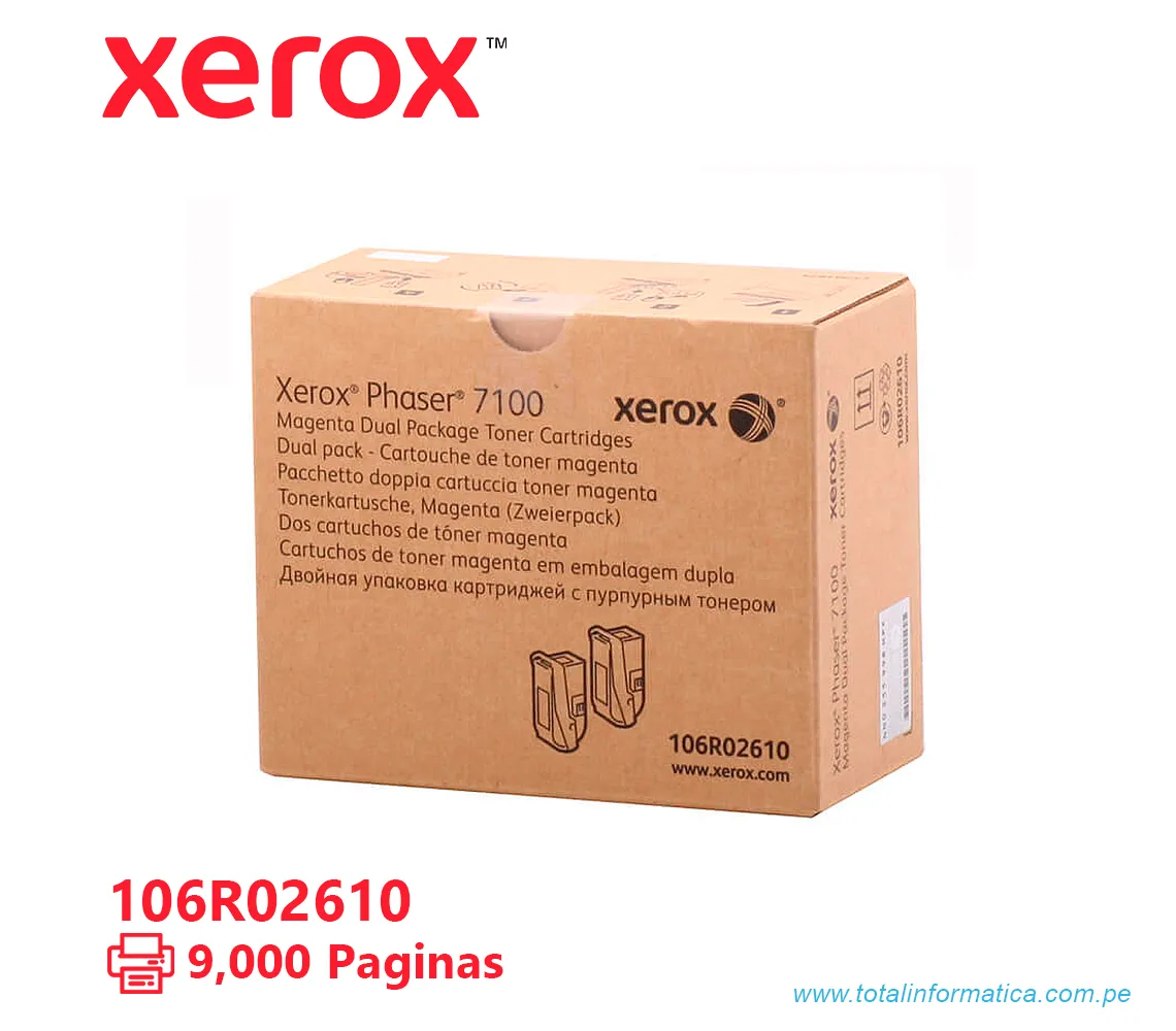 TONER XEROX ( 106R02610 ) DUAL PACK, PHASER 7100 MAGENTA, 9000 PÁG - imagen 2