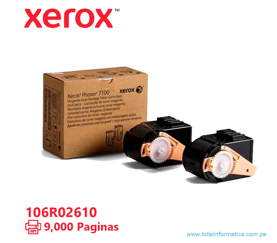 TONER XEROX ( 106R02610 ) DUAL PACK, PHASER 7100 MAGENTA, 9000 PÁG - imagen 1