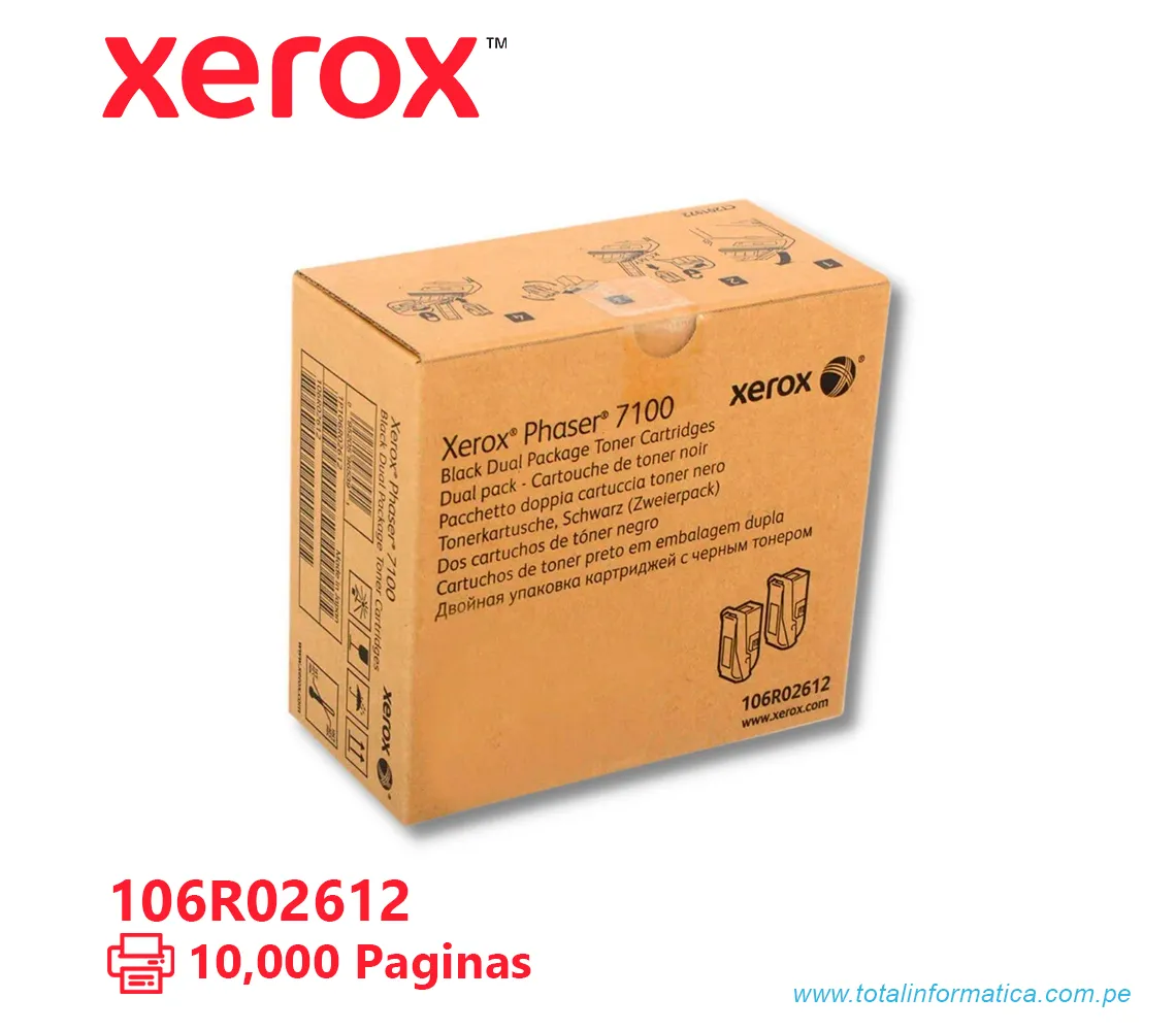 TONER XEROX ( 106R02612 ) DUAL PACK, PHASER 7100 NEGRO, 10000 PÁG - imagen 2