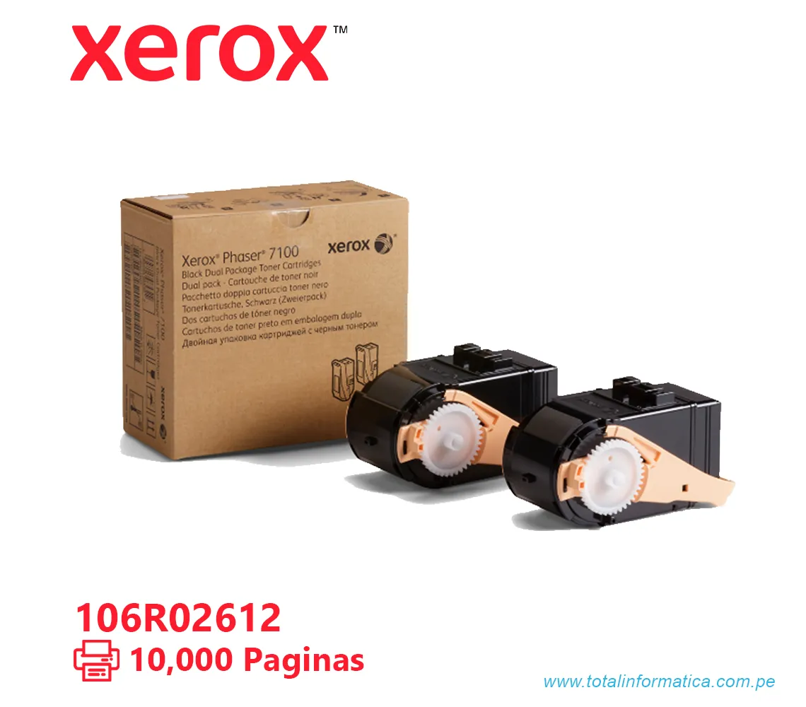 TONER XEROX ( 106R02612 ) DUAL PACK, PHASER 7100 NEGRO, 10000 PÁG - imagen 1