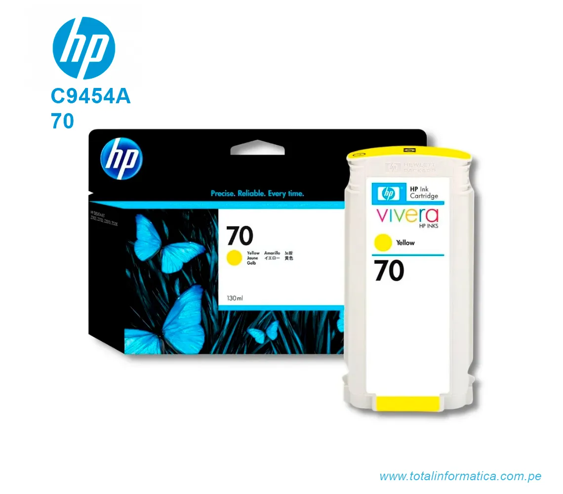 TINTA HP 70 YELLOW 130ML ( C9454A ) DESIGNJET Z2100 - imagen 2