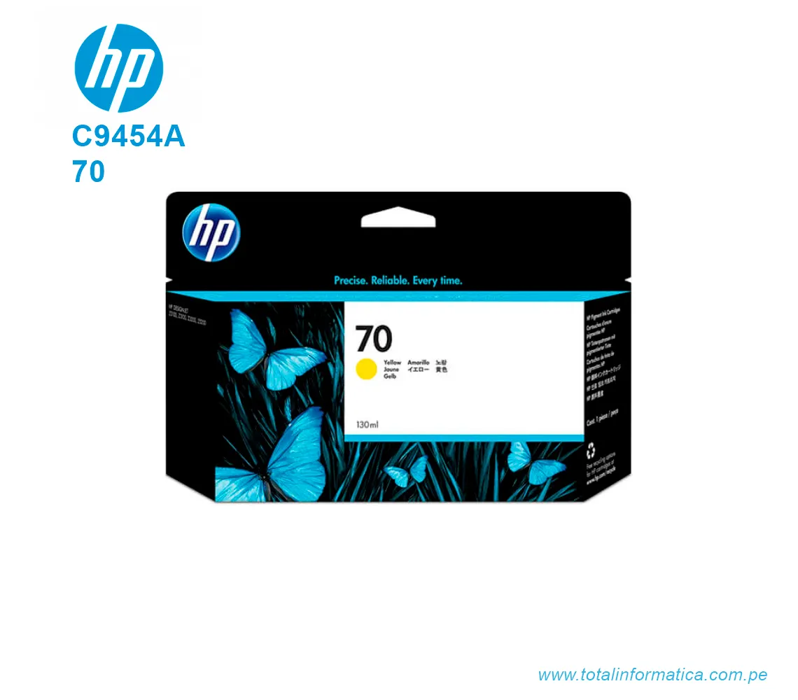 TINTA HP 70 YELLOW 130ML ( C9454A ) DESIGNJET Z2100 - imagen 1