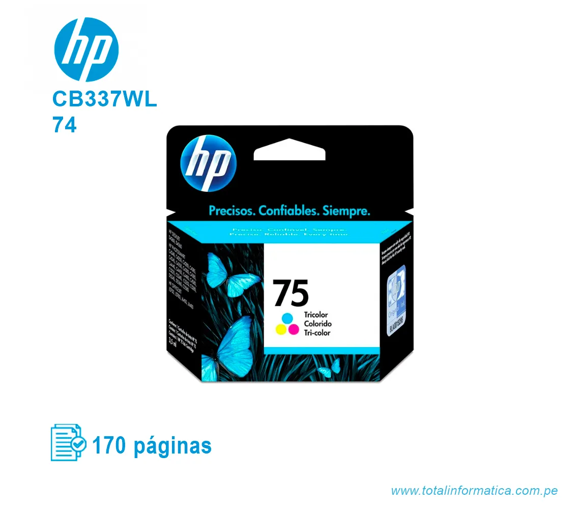 TINTA HP 75 COLOR ( CB337WL ) DESKJET D4260, 170 PAG - imagen 1