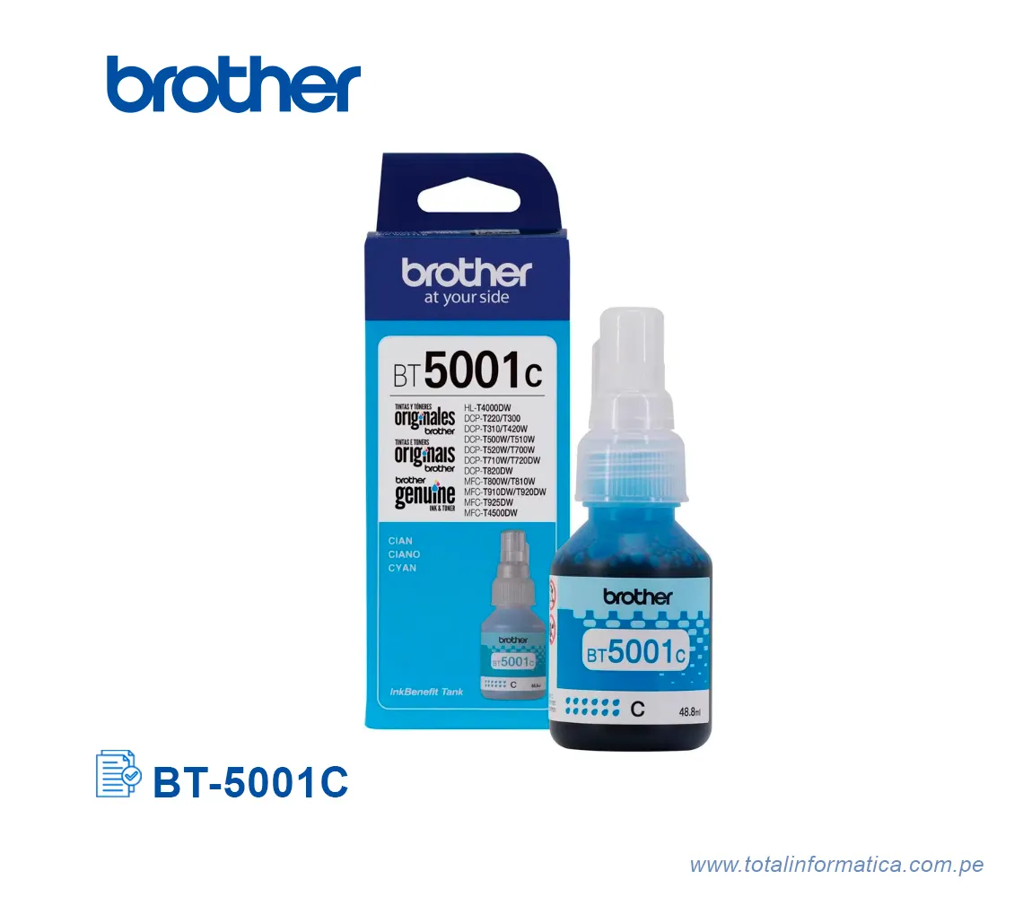 TINTA BROTHER BT-5001C CIAN DCP-T300W, 5K PG - imagen 2