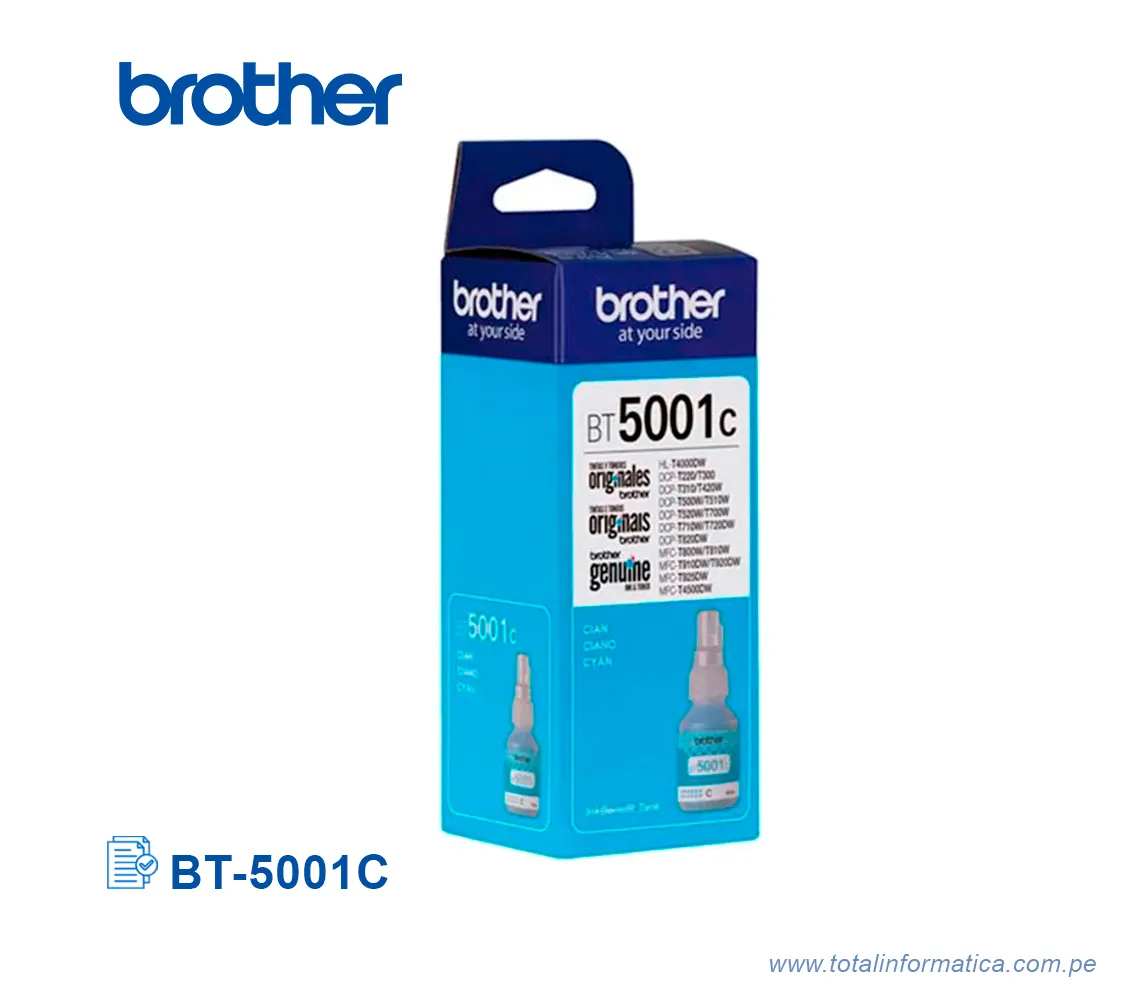 TINTA BROTHER BT-5001C CIAN DCP-T300W, 5K PG - imagen 1