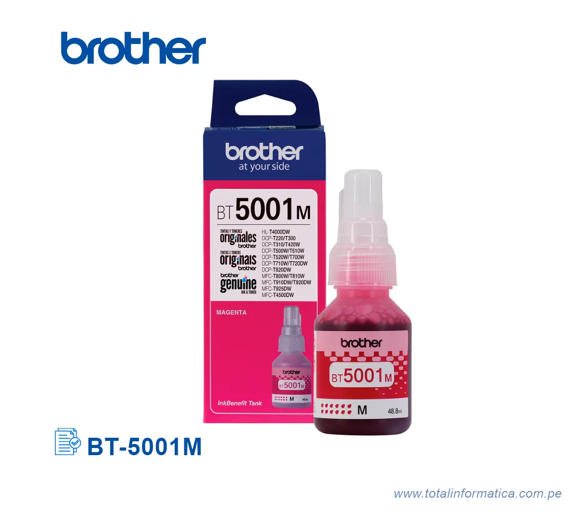 TINTA BROTHER BT-5001M MAGENTA DCP-T300W, 5K PG - imagen 2
