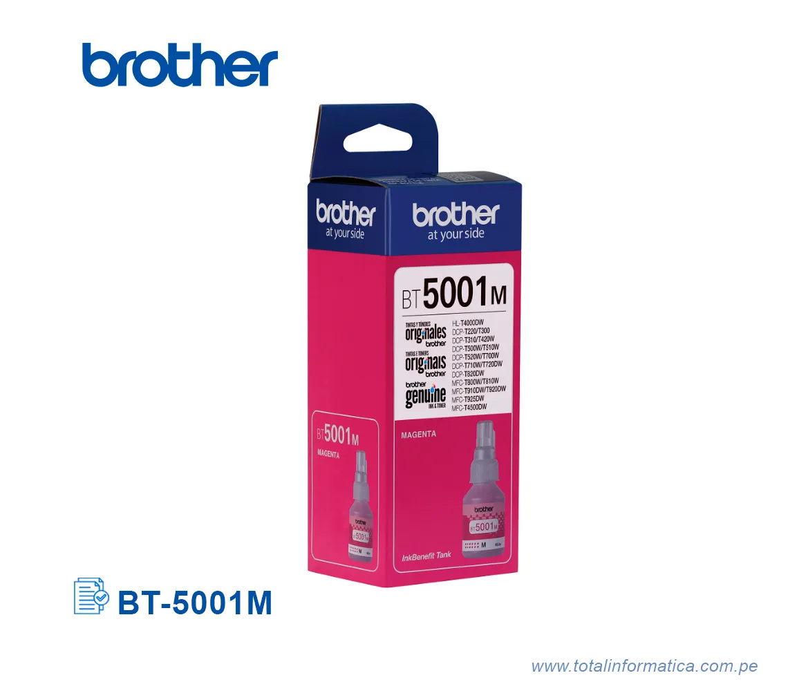 TINTA BROTHER BT-5001M MAGENTA DCP-T300W, 5K PG - imagen 1
