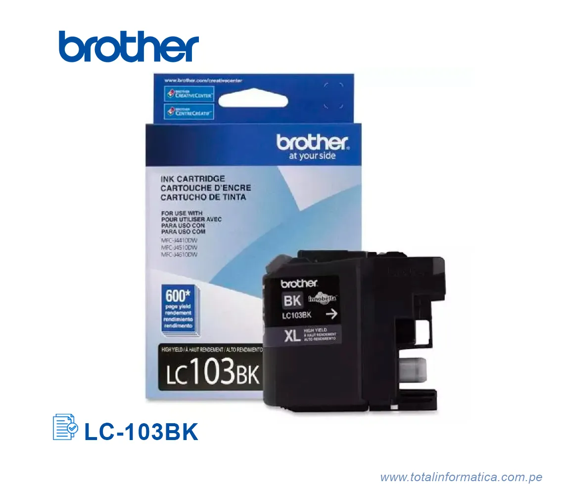 TINTA BROTHER LC-103BK BLACK 600 PAG  - imagen 2