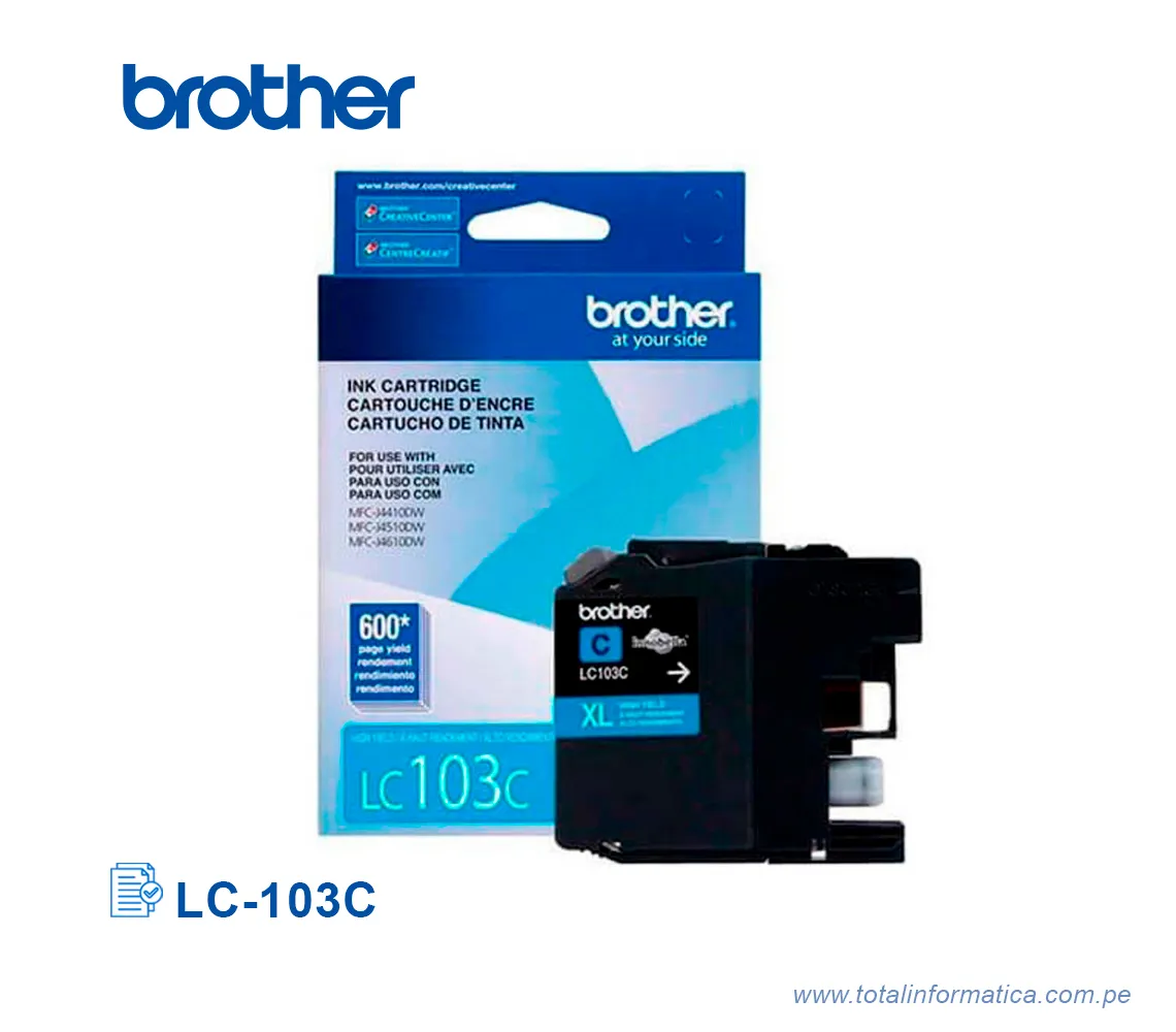 TINTA BROTHER LC-103C CIAN, 600 PAG   - imagen 2