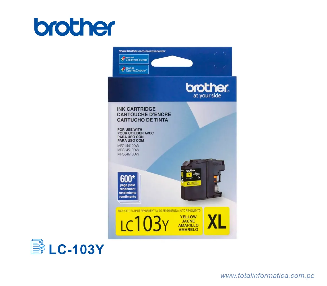 TINTA BROTHER LC-103Y YELLOW 600 PAG  - imagen 2