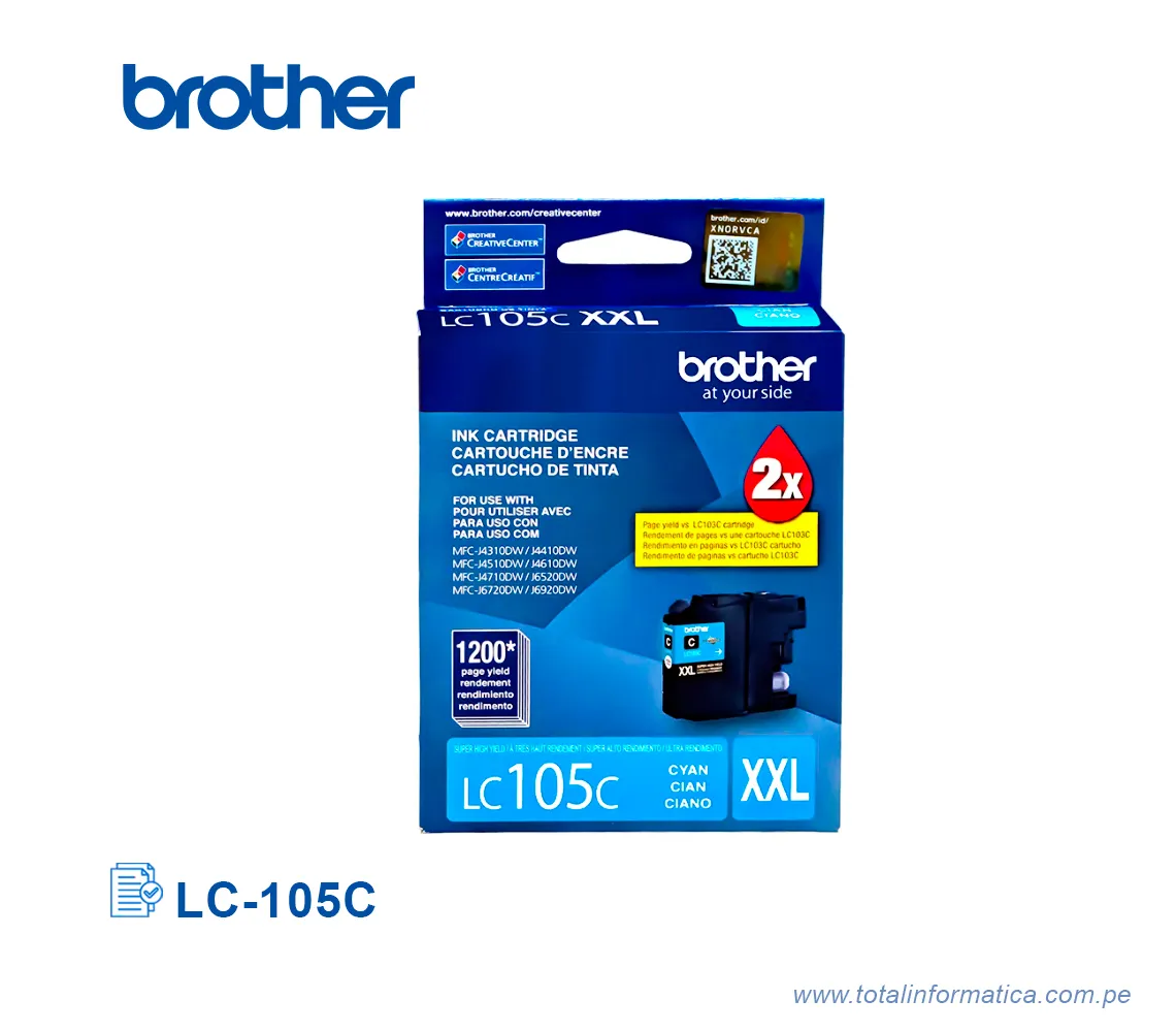 TINTA BROTHER LC-105C CIAN, 1200 PAG  - imagen 1