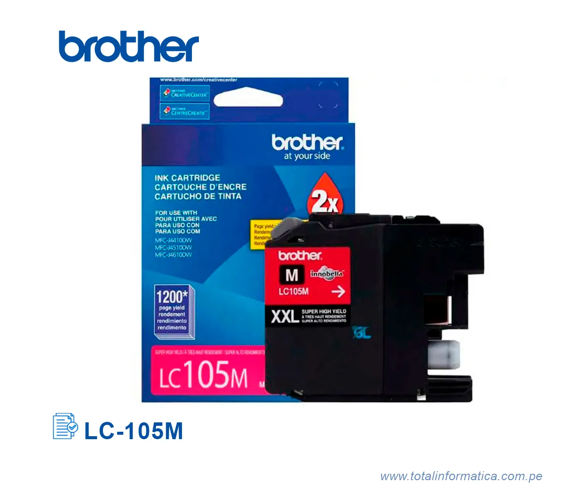 TINTA BROTHER LC-105M MAGENTA 1200 PAG  - imagen 2