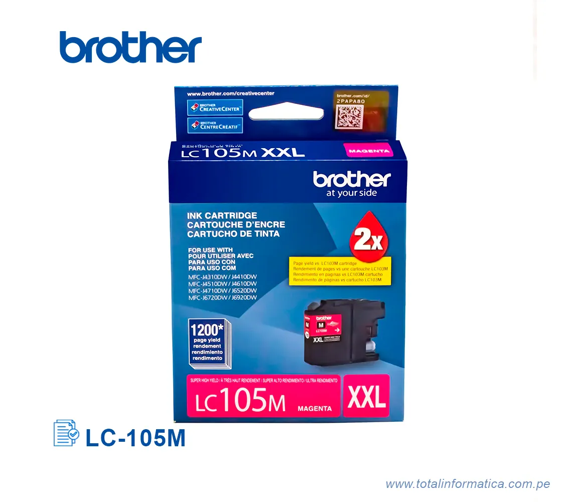TINTA BROTHER LC-105M MAGENTA 1200 PAG  - imagen 1