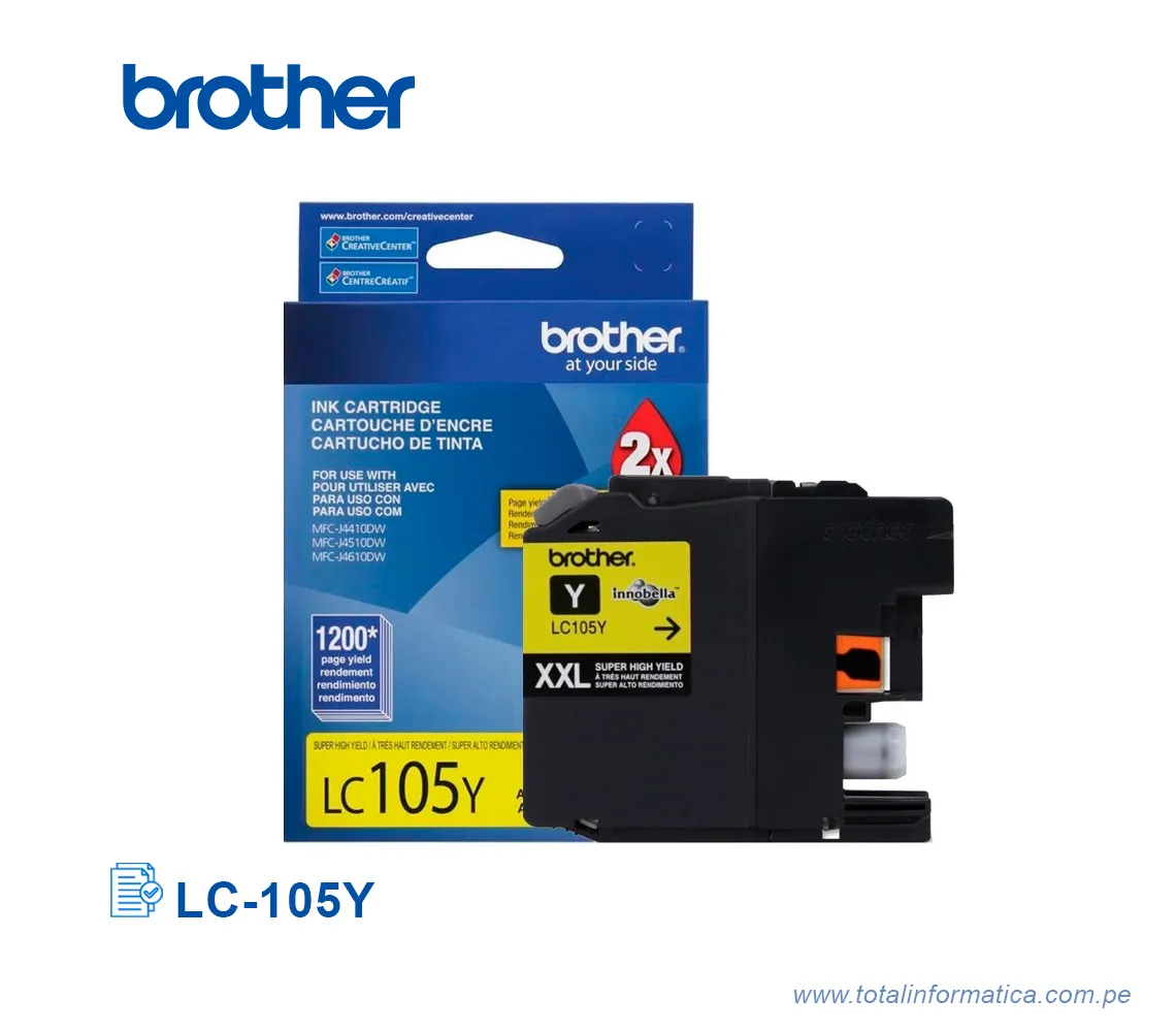 TINTA BROTHER LC-105Y YELLOW 1200 PAG  - imagen 2