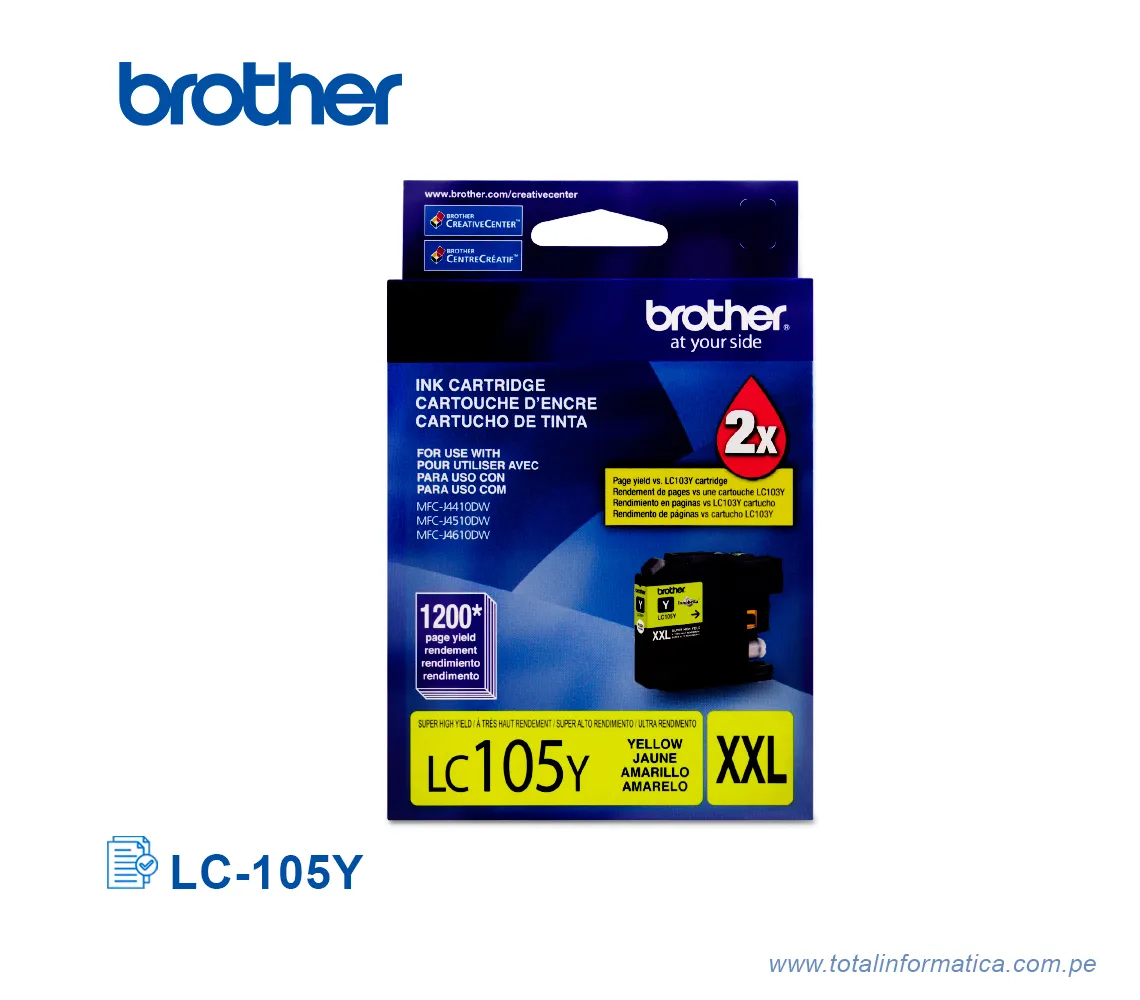 TINTA BROTHER LC-105Y YELLOW 1200 PAG  - imagen 1