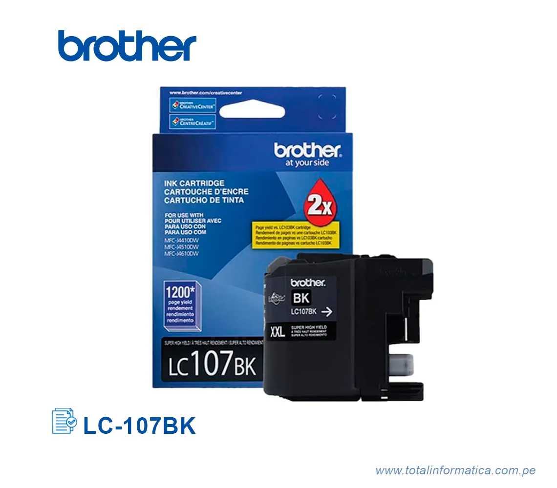 TINTA BROTHER LC-107BK/LC107BK, 1200 PAG  - imagen 2