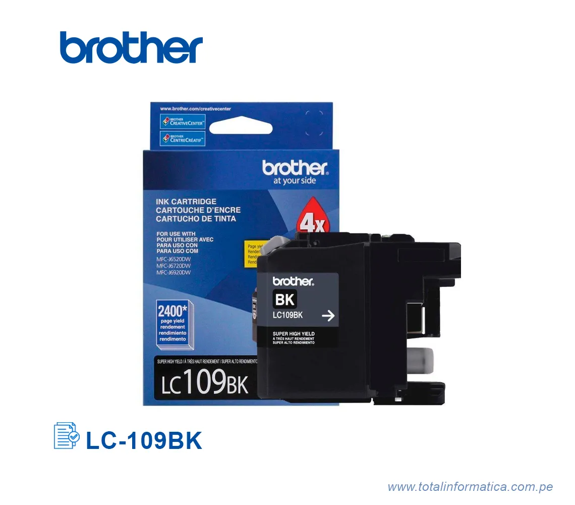 TINTA BROTHER LC-109BK BLACK 2400PG - imagen 2