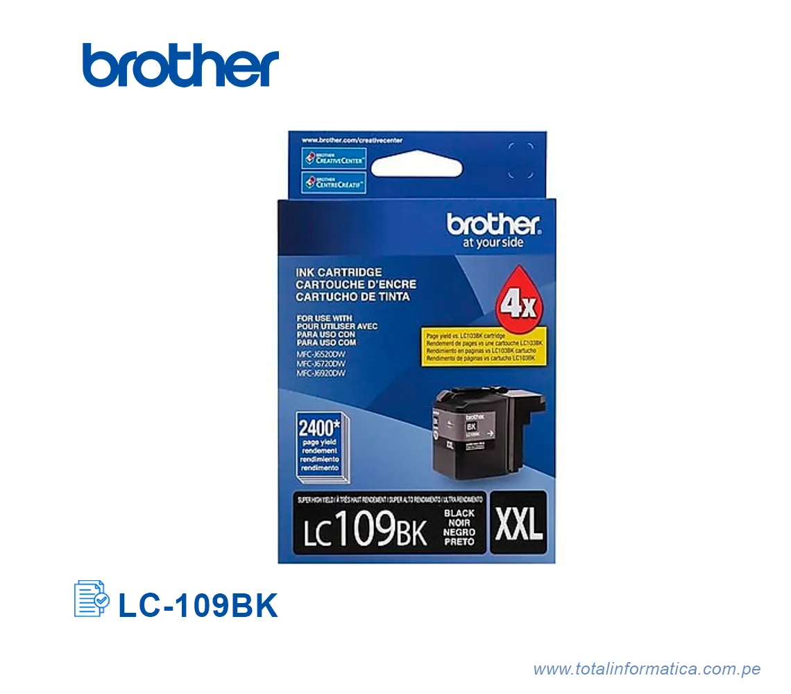 TINTA BROTHER LC-109BK BLACK 2400PG - imagen 1