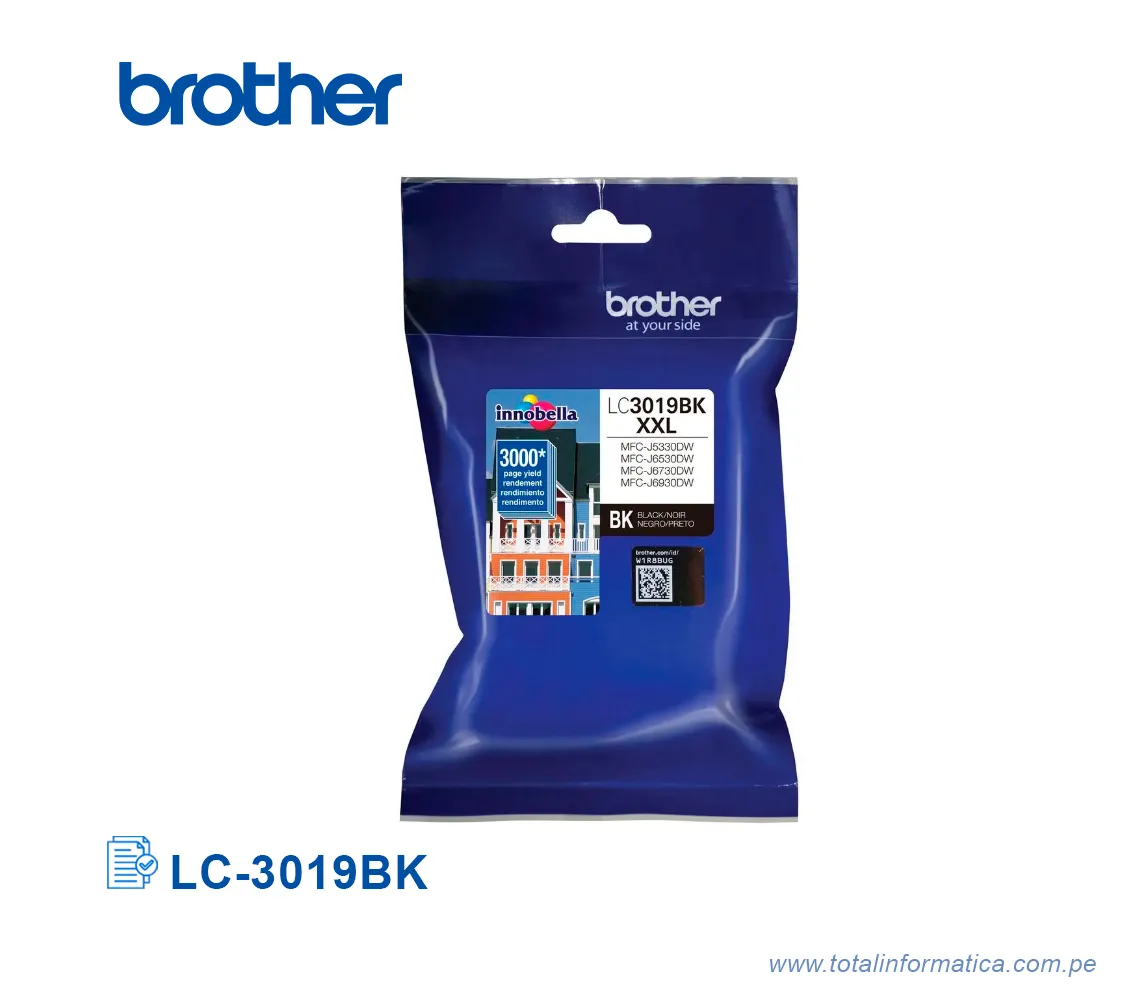 TINTA BROTHER LC-3019BK BLACK MFCJ5330DW, 3K PGS - imagen 1