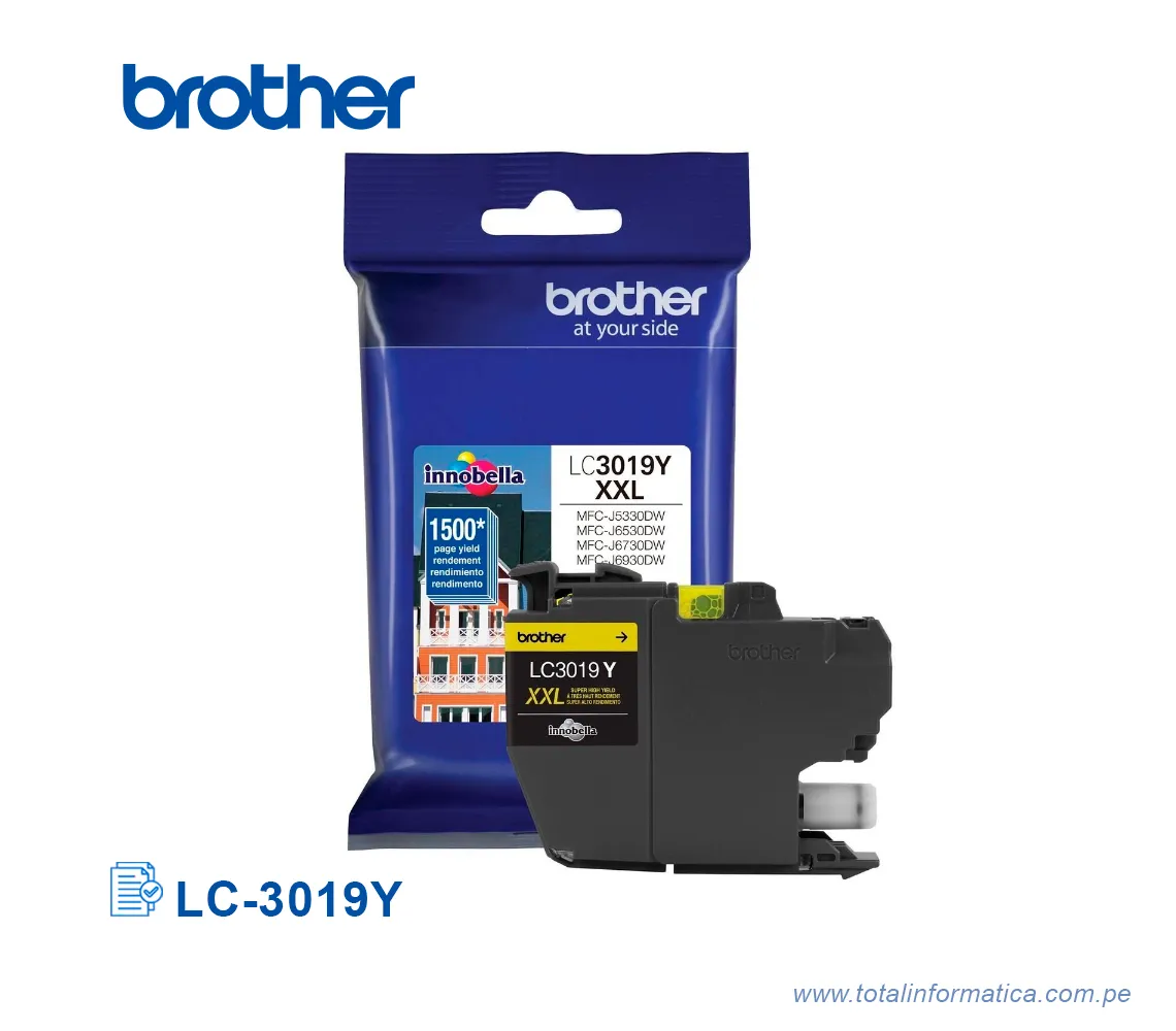 TINTA BROTHER LC-3019Y YELLOW MFCJ5330DW, 1.5K PAG - imagen 2