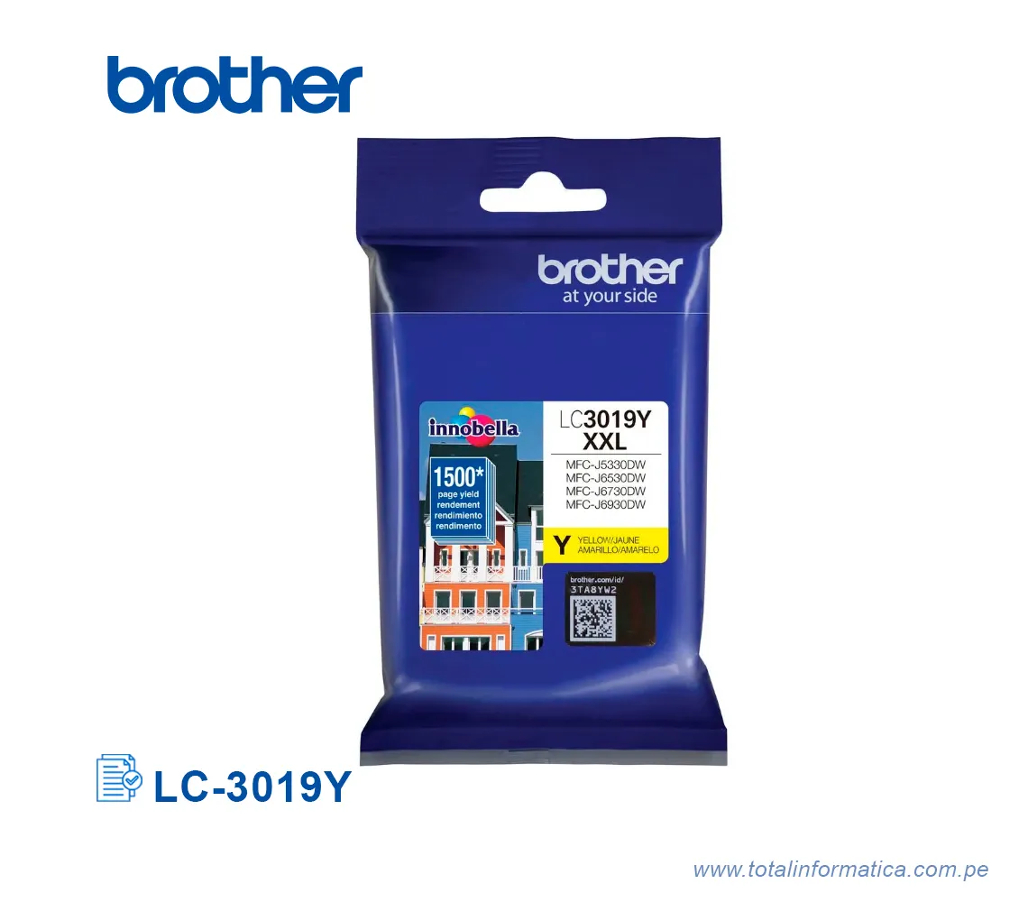 TINTA BROTHER LC-3019Y YELLOW MFCJ5330DW, 1.5K PAG - imagen 1