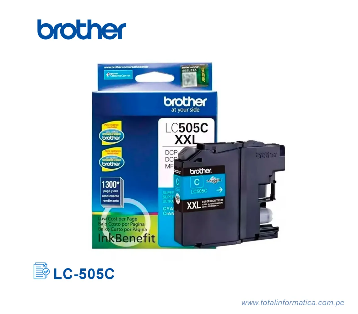 TINTA BROTHER LC-505C CIAN DCPJ100, 1300 PG - imagen 2