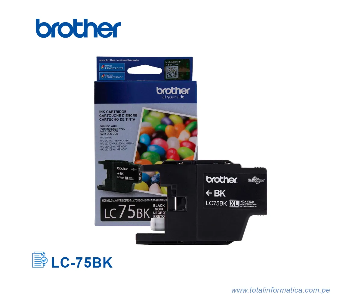 TINTA BROTHER LC-75BK, BLACK 600PG - imagen 2