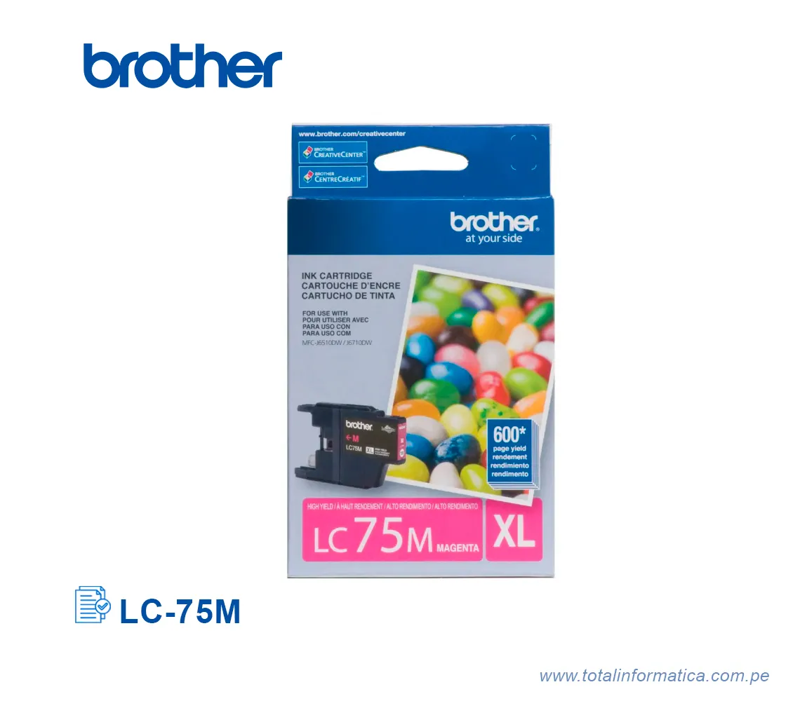 TINTA BROTHER LC-75M MAGENTA 600PG  - imagen 1