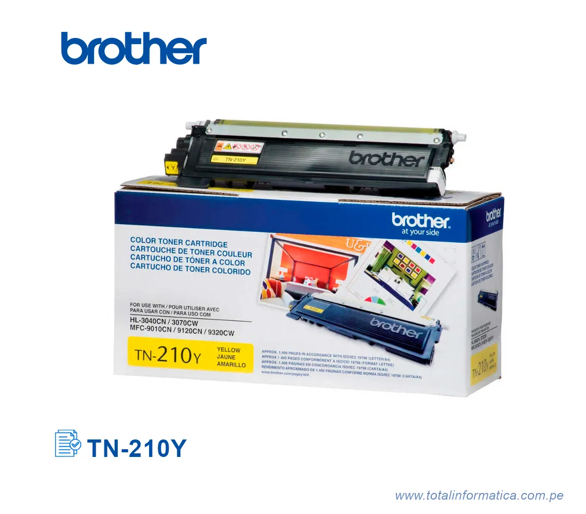TONER BROTHER TN210Y/TN-210Y, HL-3040CN COLOR YELLOW - imagen 2