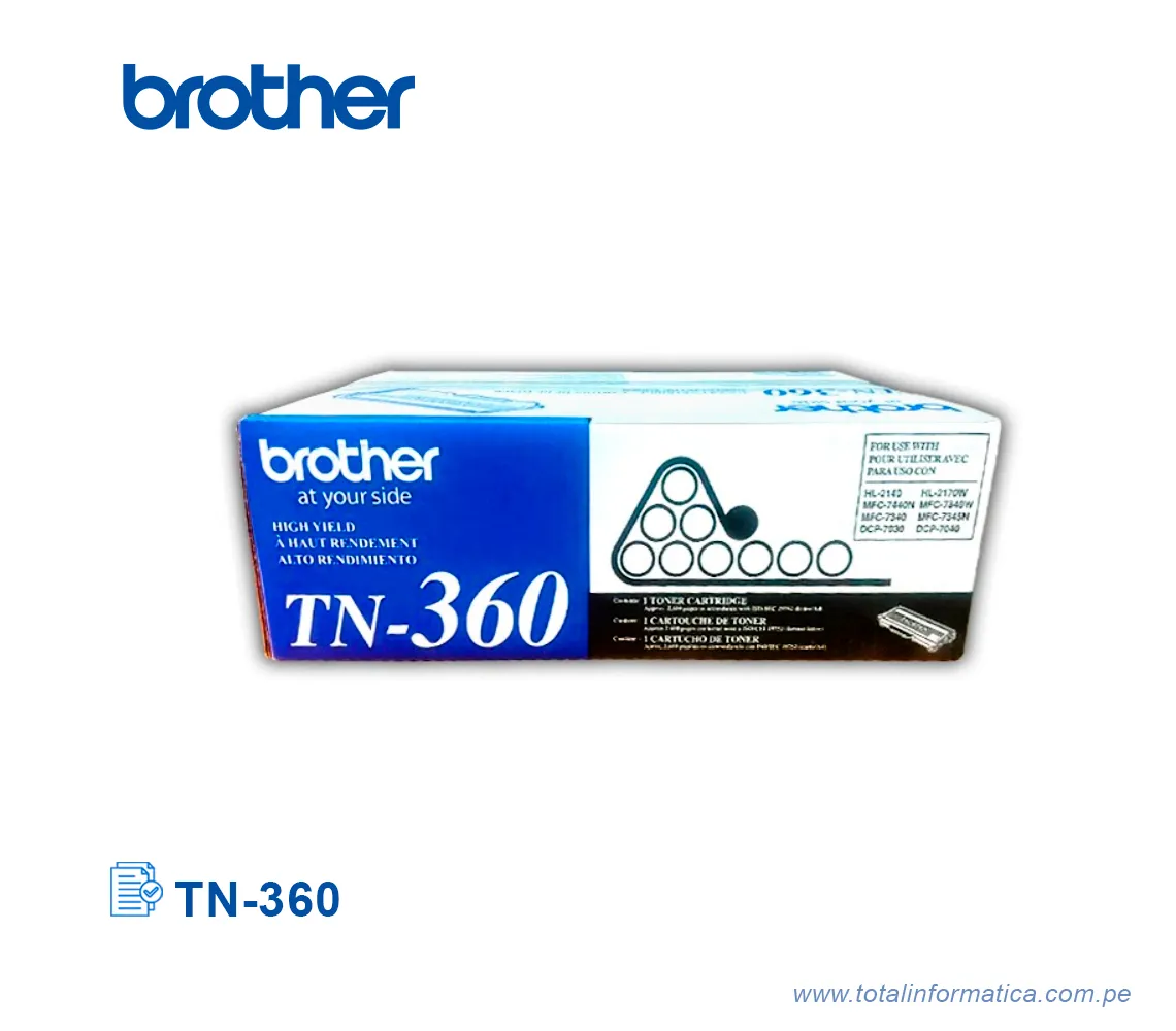 TONER BROTHER TN360/TN-360  HL-2140, 2170, 2600 PAG   - imagen 1