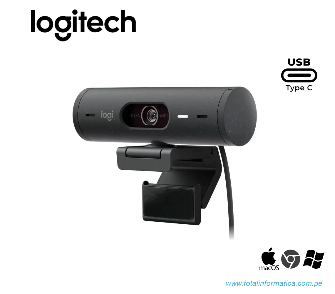 CAMARA LOGITECH BRIO 500, FHD 1080P, USB-C, NEGRO(960-001412) - imagen 1